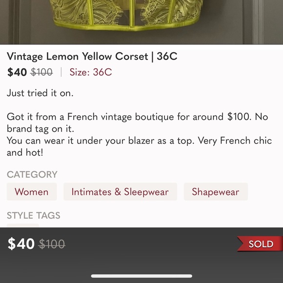 Lemon Yellow Corset | 36 C - Picture 6 of 8